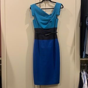 Black Halo Classic Jackie O Color Block dress